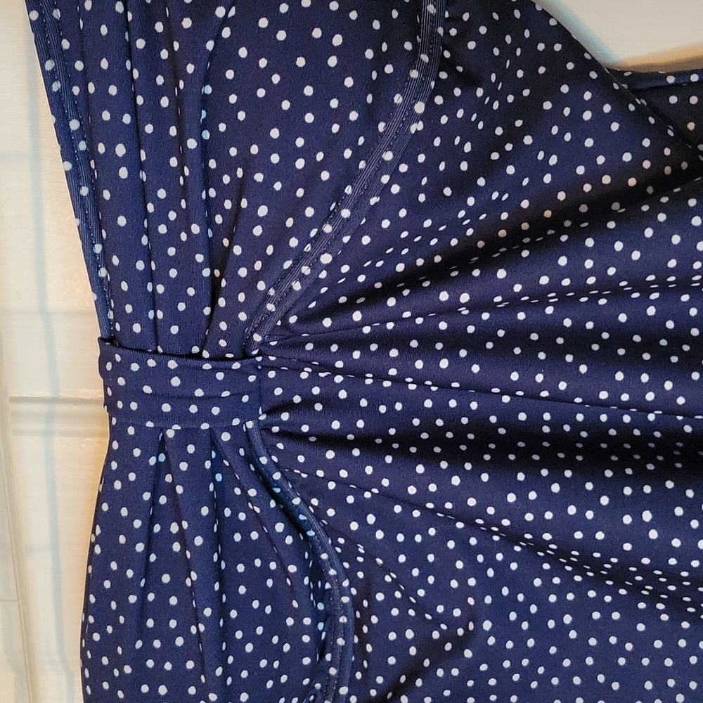 Splendid Swim Navy and White Polka Dot Swimsuit - Medium - Picture 2 of 8
